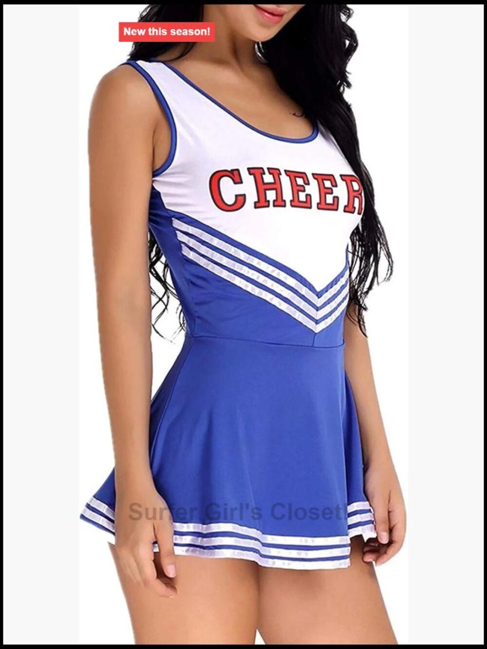 Cheerleader Costume Fancy Dress Uniform Sleeveless Halloween Party Outfit